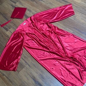 NWT red graduation cap and gown 54” (size large)
